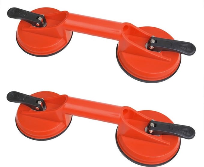 Set van 2x stuks vacuumheffer met 2 zuignappen tot 80 kg - glasheffer/glasdrager