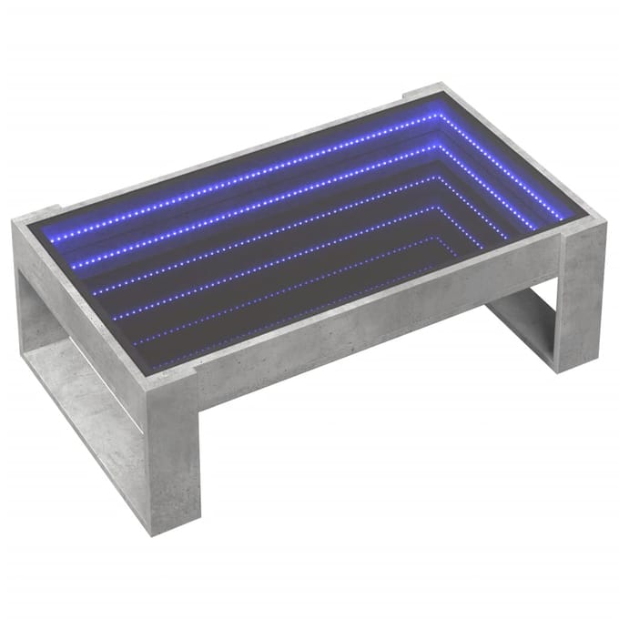 vidaXL - Salontafel - met - Infinity - LED - 90x53x30 - cm - betongrijs