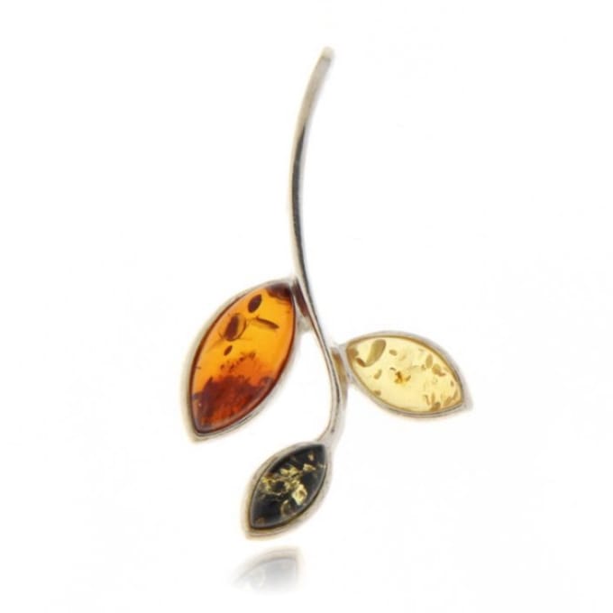 SilverGems Zilveren hanger met cabouchon geslepen Barnsteen edelstenen