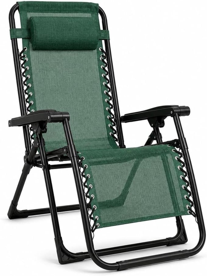 Verstelbare Lounger - Tuinstoel Relax - Buiten Ontspannen - Stevige Slee Basis - 90 x 108 cm - Blauw