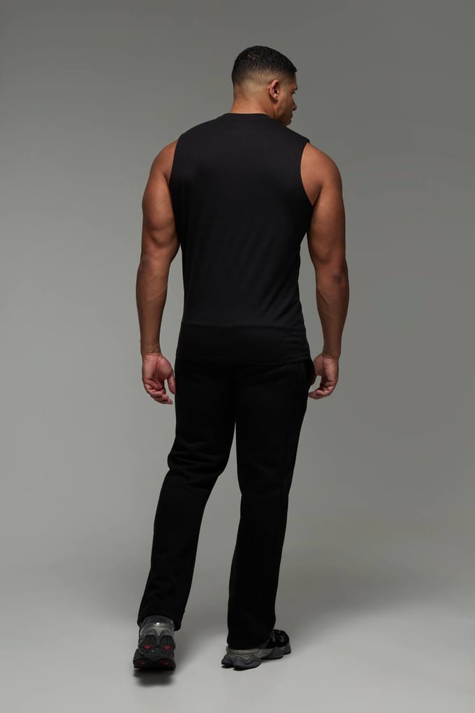 Man Reg Fit Gym Tank Top | Black | Size Medium