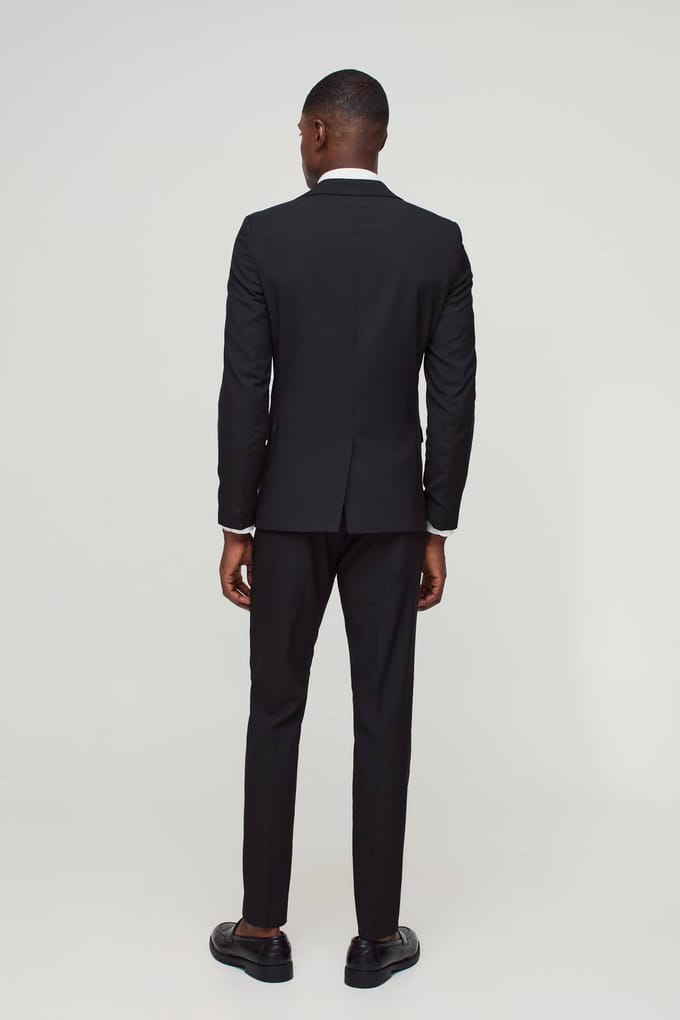 Skinny Single Breasted Suit Jacket | Black | Size 52