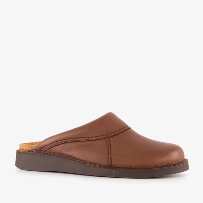 Natuform leren dames pantoffels bruin - Maat 43 - Sloffen