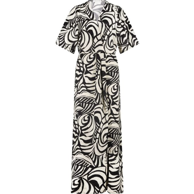 Tramontana Dress print black & stone