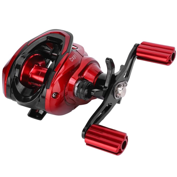 Baitcasting Vishengel 6 Versnellingen Centrifugaal Magnetische Dubbele Rem Spinmolen 18+1 Lager(Rechts black