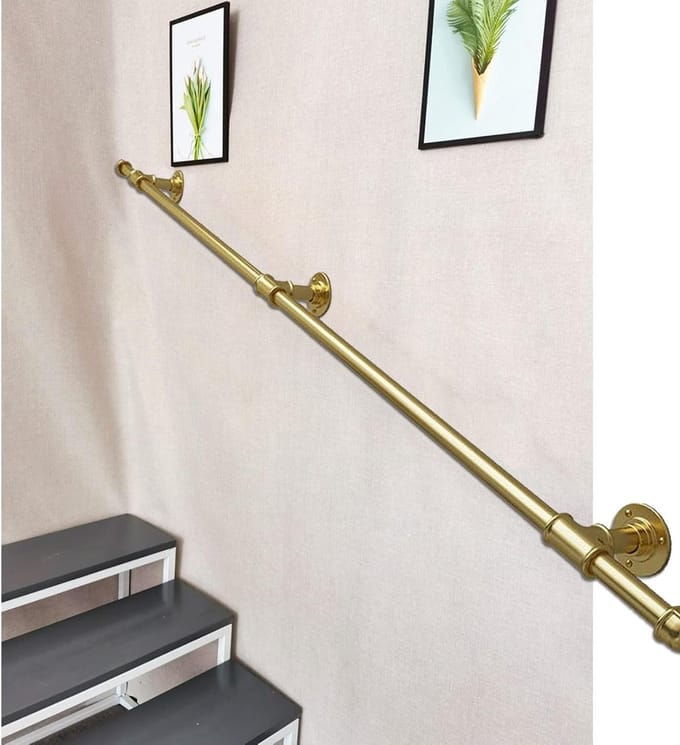 Trapleuning Beugels - Leuningrail Set - Veiligheid Thuis - Roestbestendige Coating - Tot 6 meter - Zwart