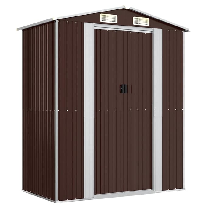 vidaXL - Tuinschuur - 192x108x223 - cm - gegalvaniseerd - staal - donkerbruin