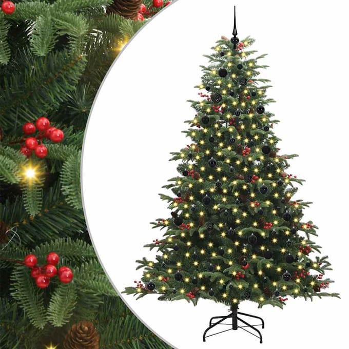 vidaXL - Kunstkerstboom - Groen - 240 - cm - PVC - en - Metaal - en - Plastic