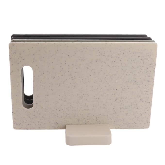 4 stuks Snijplank Multifunctioneel Voedselkwaliteit Plastic Snijplank met Opbergrek voor Vlees gray