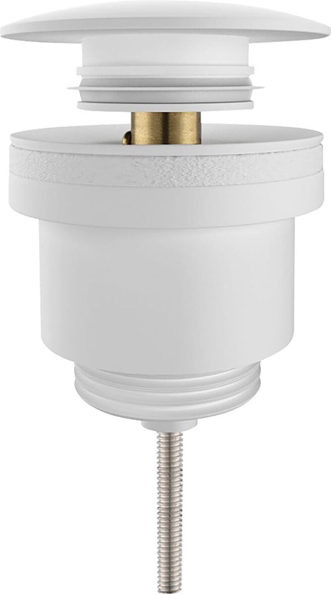 Clickwaste Afvoerplug - Leoni Clis - Messing - Mat Wit