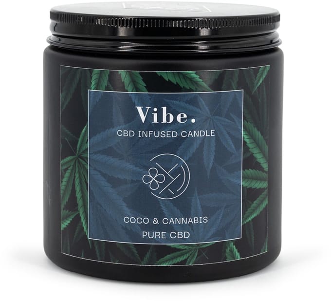 Candle-Brothers Geurkaars - kokos en cannabis - met CBD - multikleurig