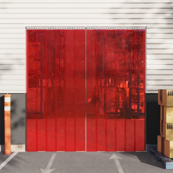 vidaXL - Deurgordijn - 200x1,6 - mm - 10 - m - PVC - rood