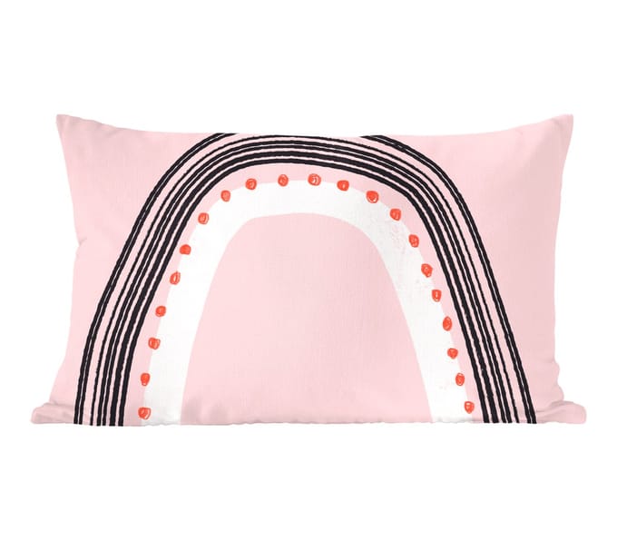 Sierkussens - Kussentjes Woonkamer - 50x30 cm - Regenboog - Minimalisme - Roze