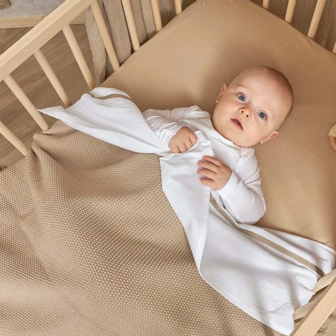 Meyco Baby Uni hoeslaken ledikant - 2-pack - sand - 60x120cm