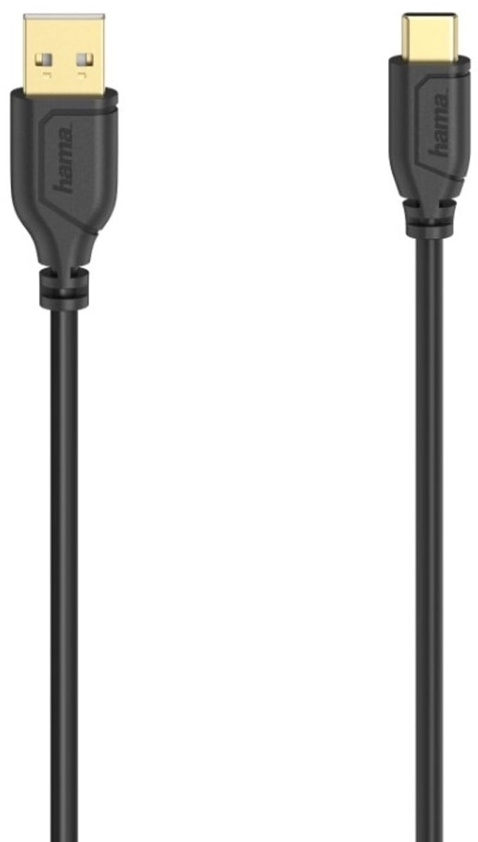 Hama USB-C-kabel Flexi-Slim USB 2.0 480 Mbit/s Zwart 0,75 M