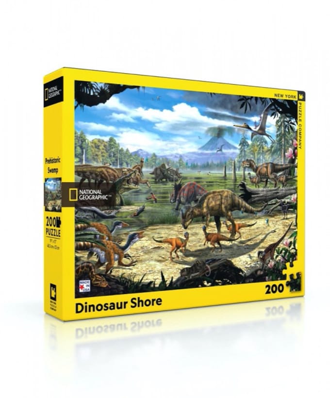 New York Puzzle Company Puzzel Dinosaur Shore - 200 stukjes