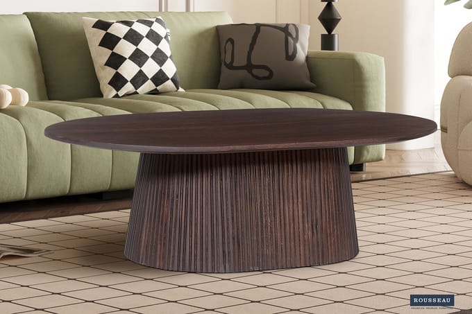Salontafel 'Miguel' 120 cm Ovaal Mango Hout Donkerbruin