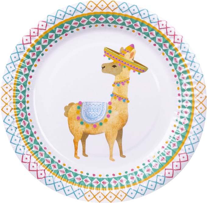 Boland - Set 6 papieren bordjes Lama - Lama - Lama