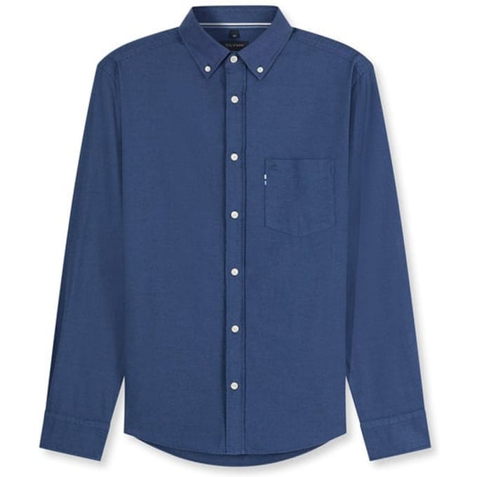 OLYMP Casual Overhemd, Regular Fit, Button-down, Marineblauw