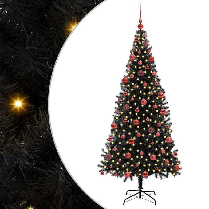 vidaXL - Kerstboom - Zwart - 180 - cm - PVC