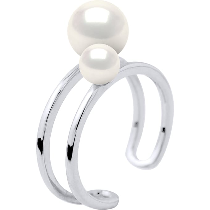 Ring DUO Beads Freshwater 5 en 8 mm White 925