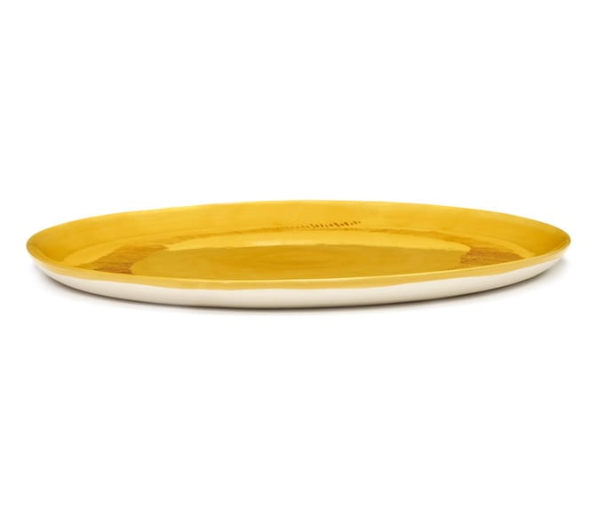 Serax Feast Serveerschaal L - yellow/stripes root