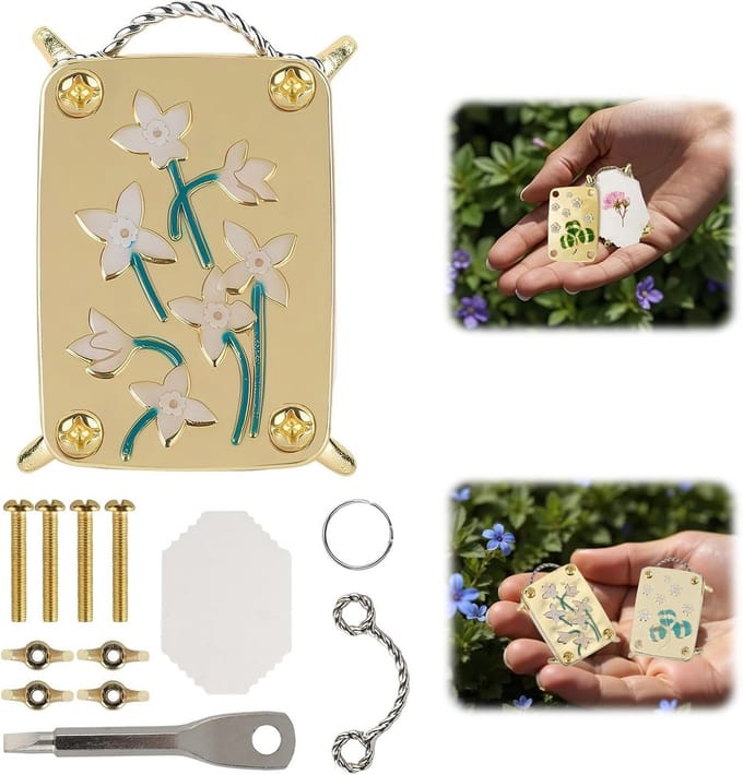 Bloemenpers Kit - Doe-het-zelf set - Planten conserveren - Draagbaar metaal ontwerp - Compact formaat - Metaal