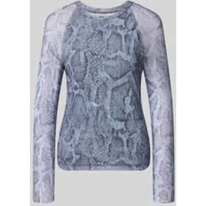 Shirt met lange mouwen van mesh met slangenmotief