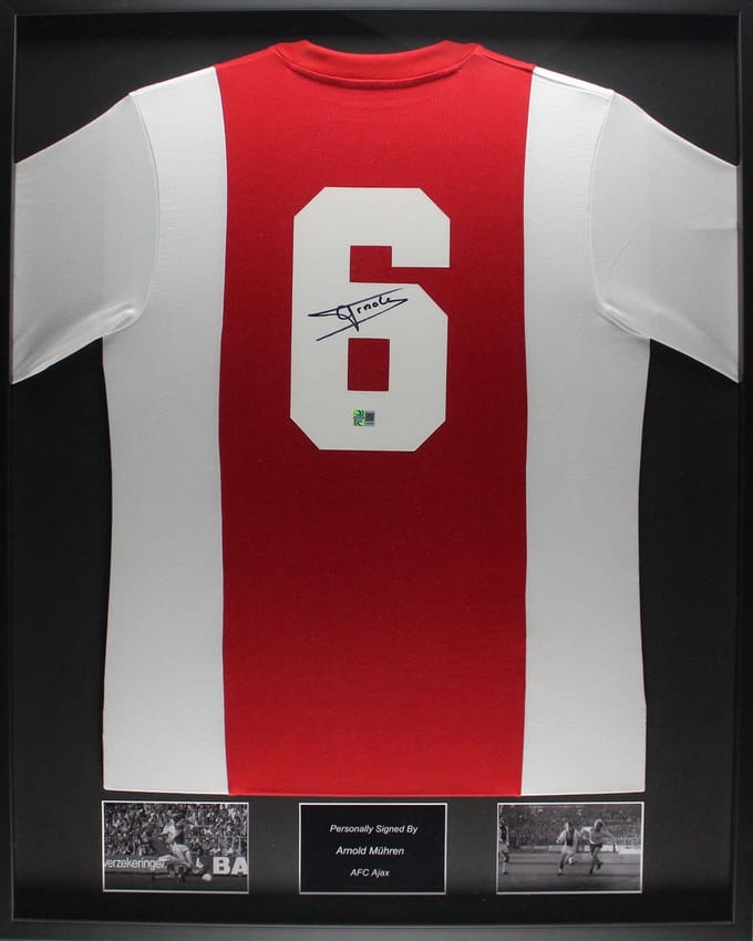 Arnold Mühren AFC Ajax Retro ingelijst thuis shirt