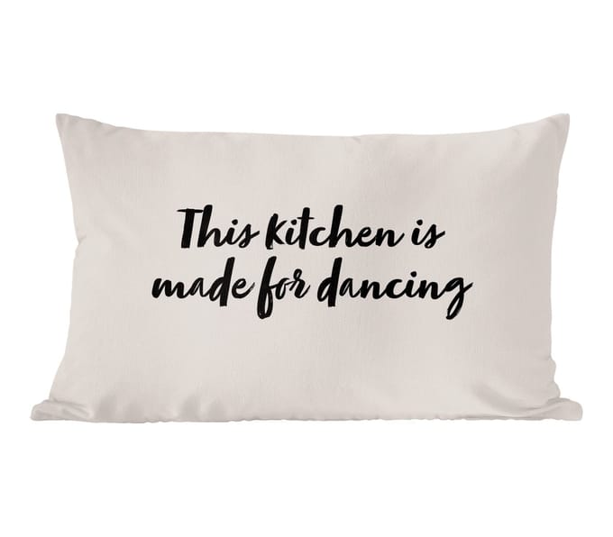 Sierkussens - Kussentjes Woonkamer - 50x30 cm - Quotes - Spreuken - This kitchen is made for dancing - Dansen