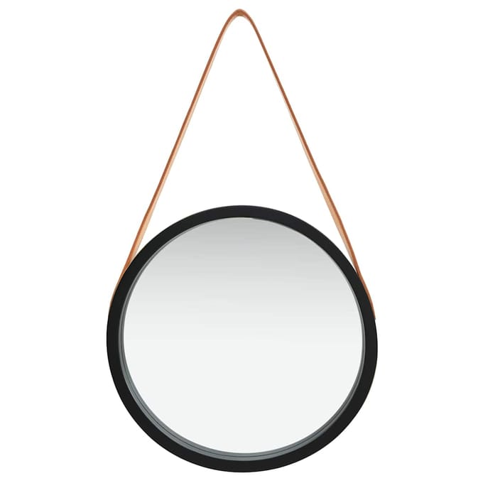 vidaXL - Wandspiegel - met - band - 40 - cm - zwart