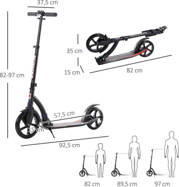 Killogood Step step opvouwbare step - opvouwbaar - schokdemper - vanaf 14 jaar - zwart