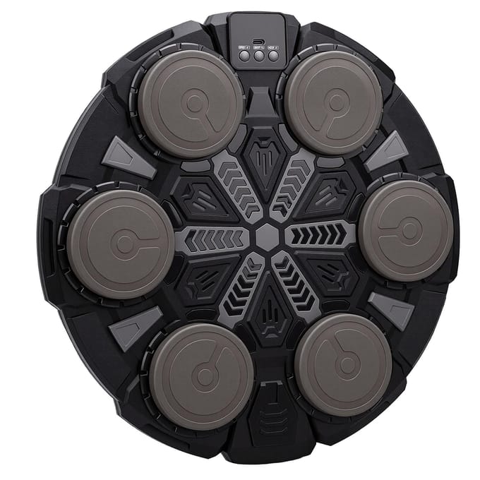 Machine de Boxe Musicale à Six Boutons Cible de Frappe Murale avec Bluetooth Équipement de Fitness Interactif pour Enfants