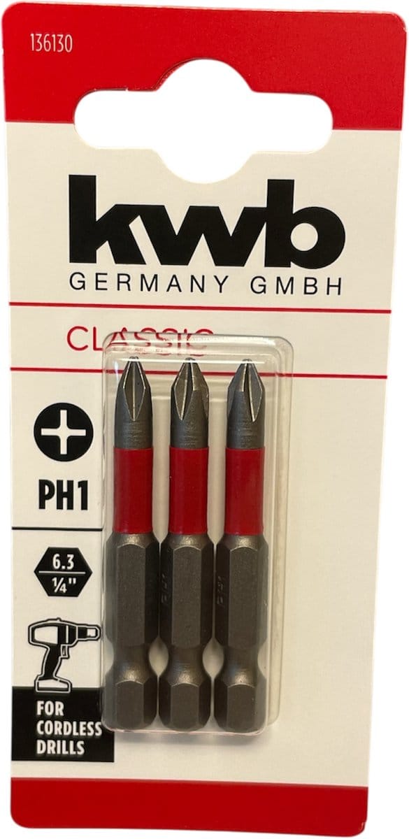 KWB 3 bitjes standaard 50mm PH1