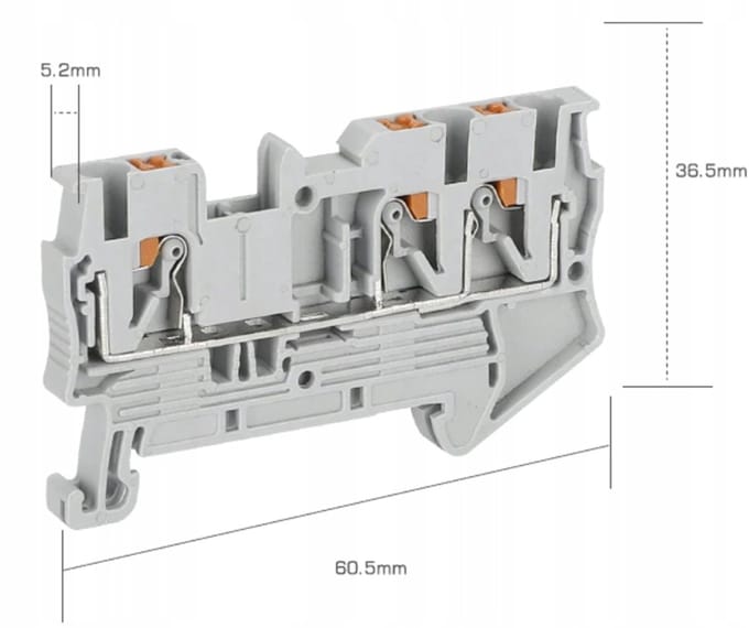 COSMO ZUG Serie - DIN Rail Connector - 3 Poles - 2.5 TWIN - Blauw