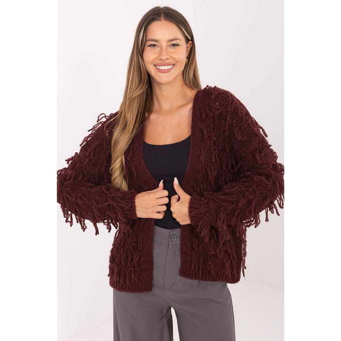 Free Spirit Cardigan - Burgunderrot / Einheitsgröße