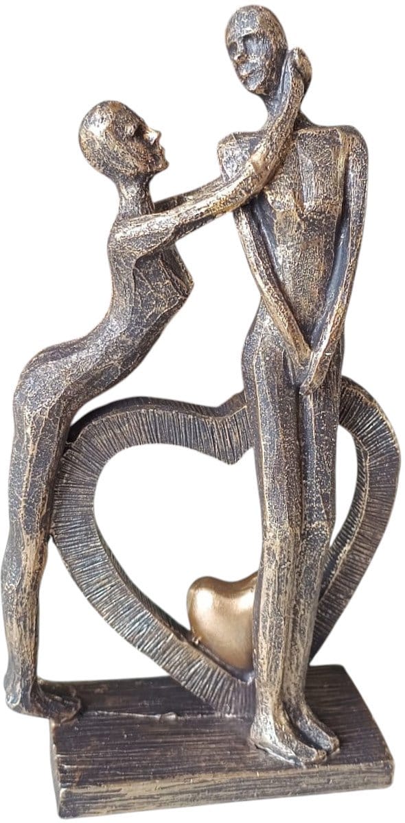 decoratie Beeldje met Hart – 26 cm Hoog - polyresin