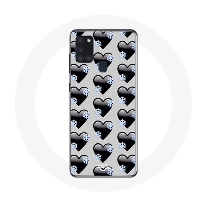 Coque Samsung Galaxy A21S Black Hearts background