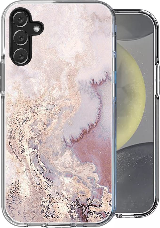 Hoesje geschikt voor Samsung Galaxy S24 Plus - Back Cover Marmer Siliconen Case Roze