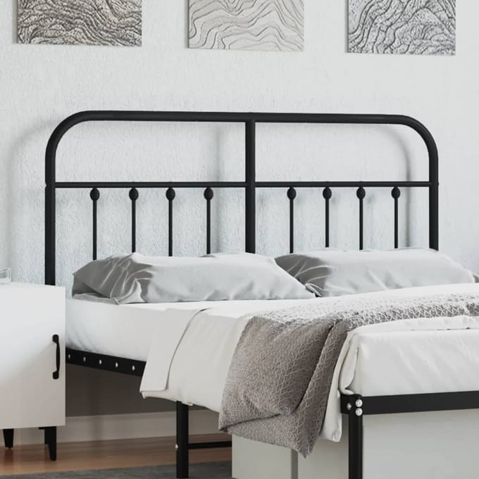 vidaXL - Vervangend - hoofdbord - metaal - zwart - 140 - cm