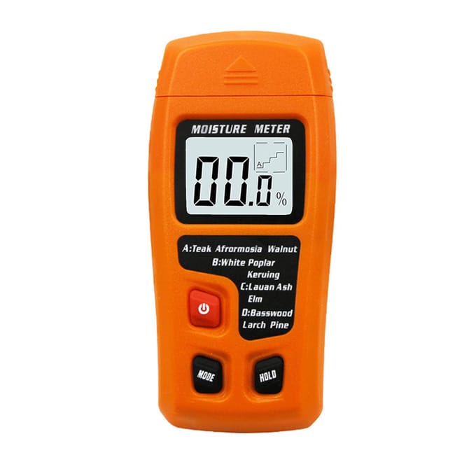 Digitale houtvochtmeter Pintype LCD-achtergrondverlichting Draagbare houtvochttester 4 modi schakelbaar oranje