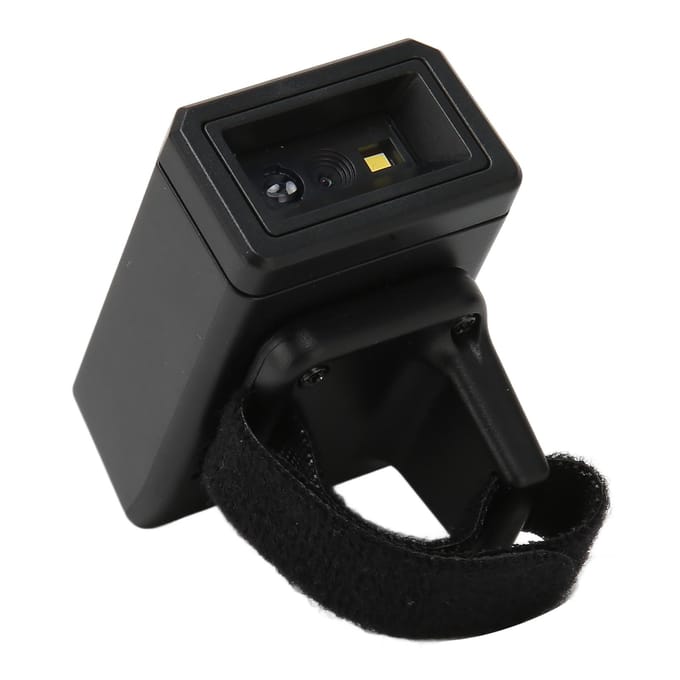 Ring Barcodescanner 1D 2D QR Draadloos Draaibaar Direct Upload Opslag Draagbare Barcodelezer voor black