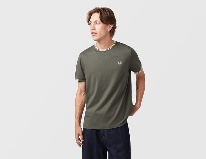 T-shirt met dubbel contrasterend biesje Fred Perry