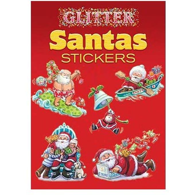 Glitter Santas Stickers - Yu-Mei Han