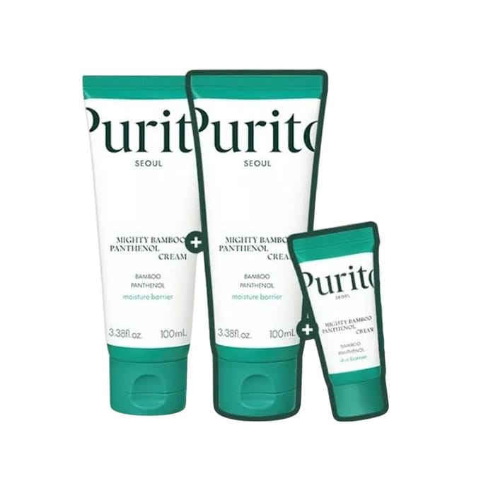 PURITO SEOUL Duo de Crèmes Mighty Bamboo Panthenol 100ml + 100ml (+15 ml) 100ml + 100ml + 15ml blue