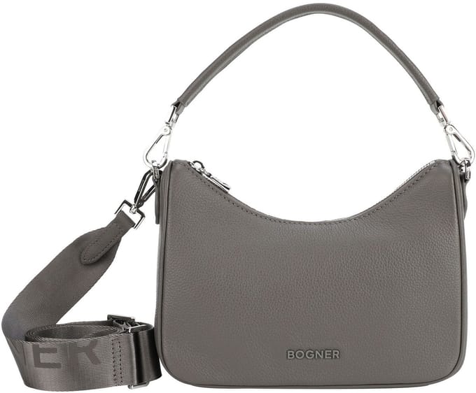 Bogner Leren Schoudertas Pontresina Lora Shoulderbag Grey Grijs