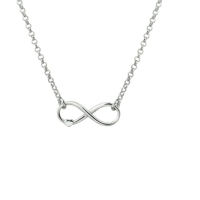 Glams ketting infinity en hart 2,0 mm 40 + 4 cm - Zilver