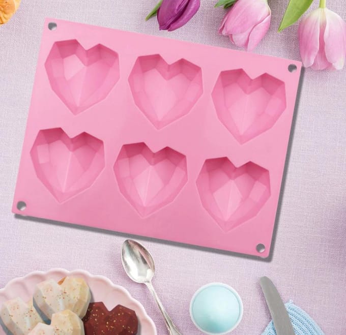 Cabantis Hart bakvorm|Siliconen bakvormen|Siliconen mallen|Bak spullen|Cake vorm|Chocolade cadeau|Chocolade hart|Roze