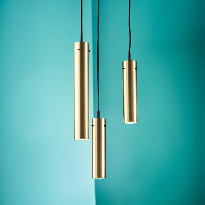 FRANDSEN hanglamp FM2014, messing, gepolijst, hoogte 36 cm