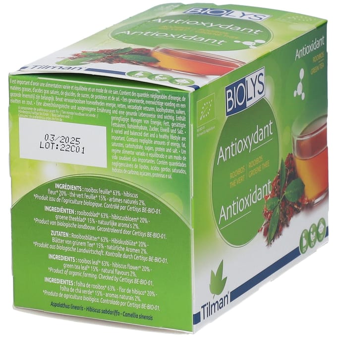 Biolys Thee Antioxidant Rooibos - Groene 24 Filterzakje